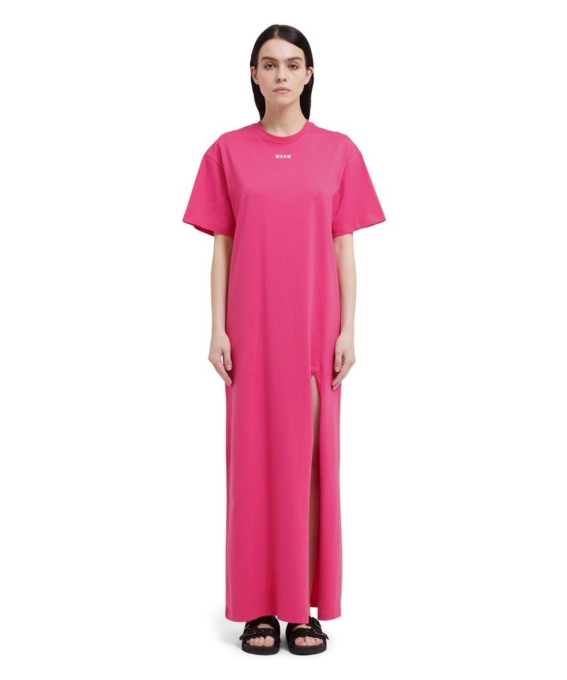 Pink MSGM Long Dress With Logo | USA_MSGM94496