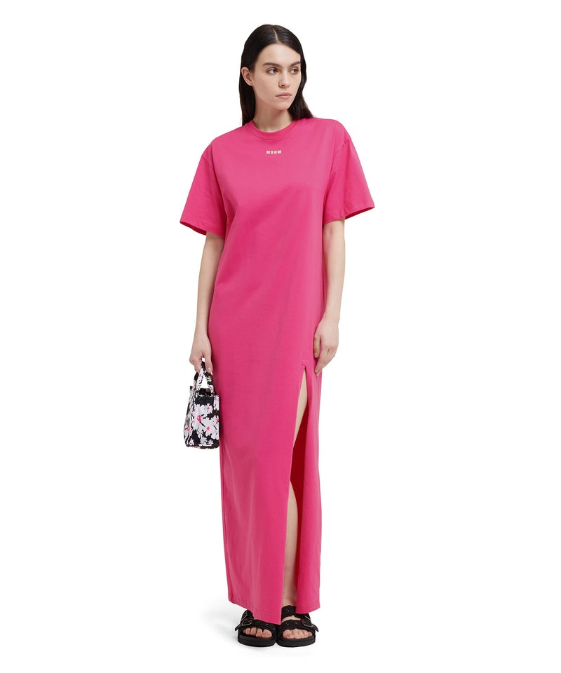 Pink MSGM Long Dress With Logo | USA_MSGM94496