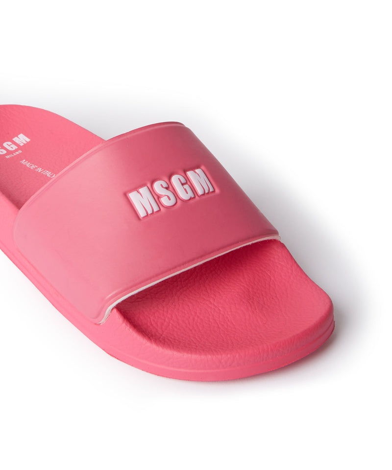 Pink MSGM Mini Logo Pool Slides | USA_MSGM66761