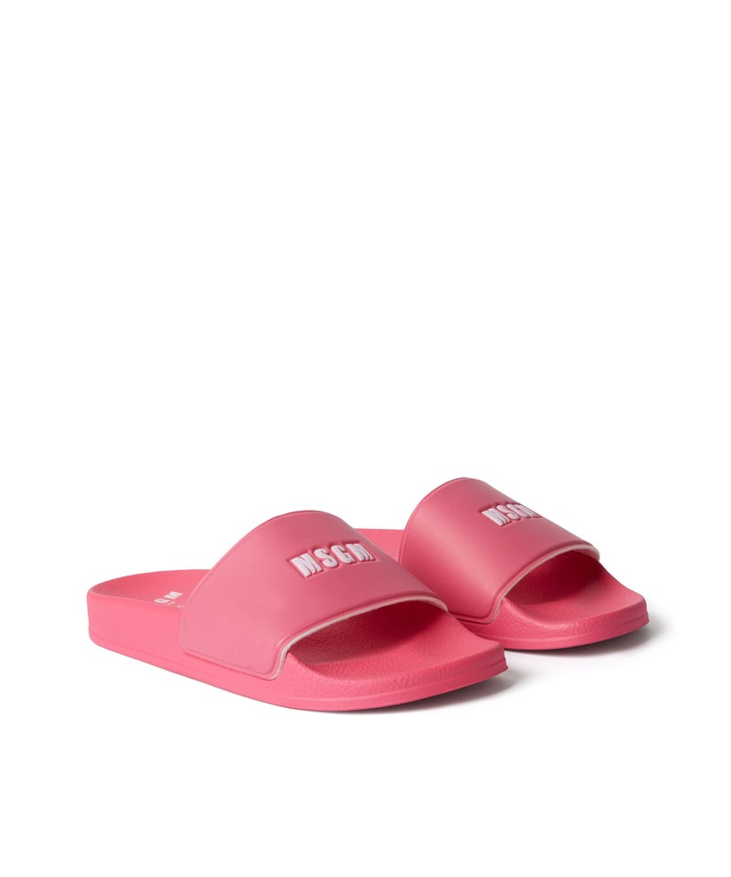 Pink MSGM Mini Logo Pool Slides | USA_MSGM66761