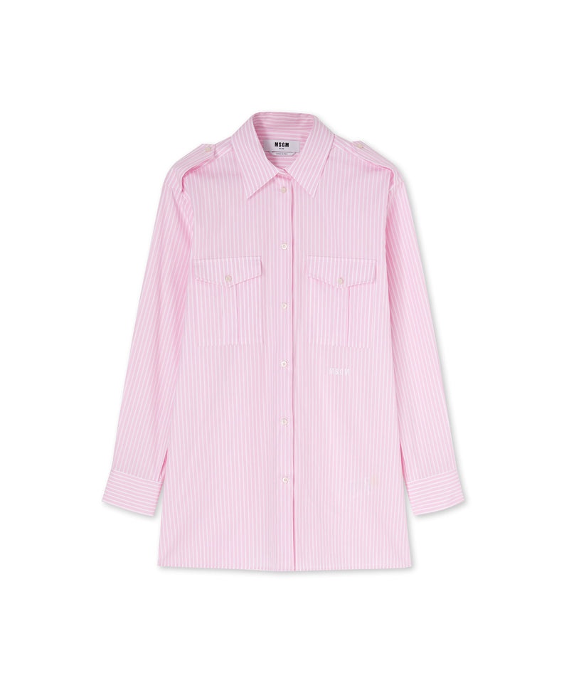 Pink MSGM Poplin Shirt With Small Pockets | USA_MSGM56828