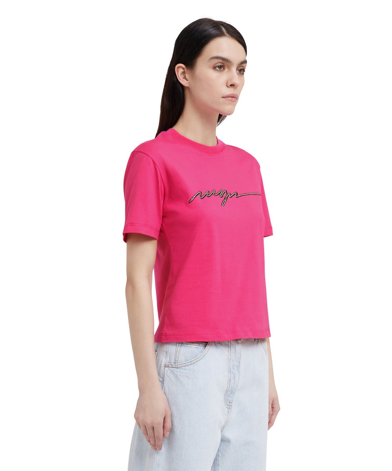 Pink MSGM Rhinestone Logo | USA_MSGM40020