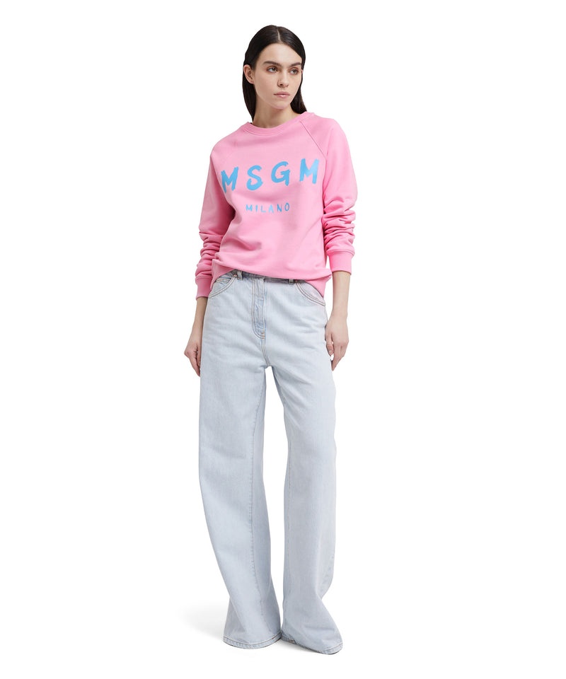 Pink MSGM Sweatshirt With Box Logo | USA_MSGM79812