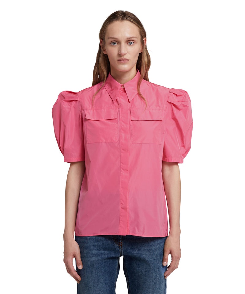 Pink MSGM Taffetà Short Sleeve Shirt | USA_MSGM93063