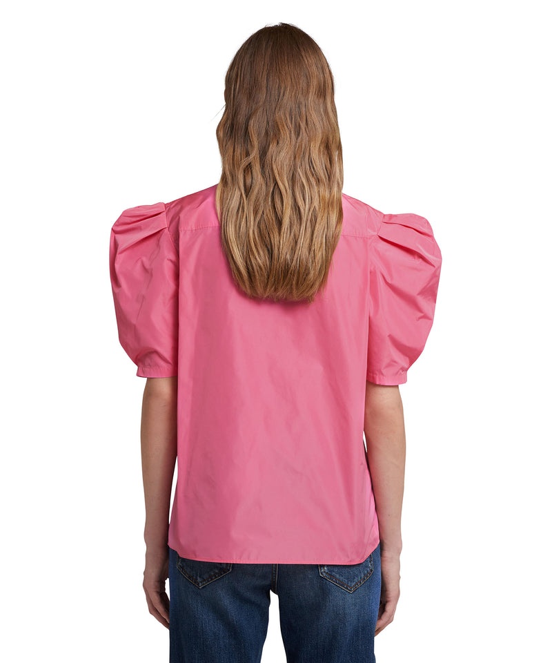 Pink MSGM Taffetà Short Sleeve Shirt | USA_MSGM93063