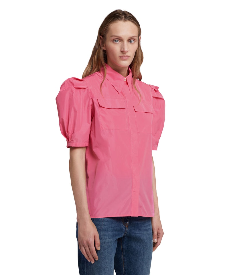 Pink MSGM Taffetà Short Sleeve Shirt | USA_MSGM93063