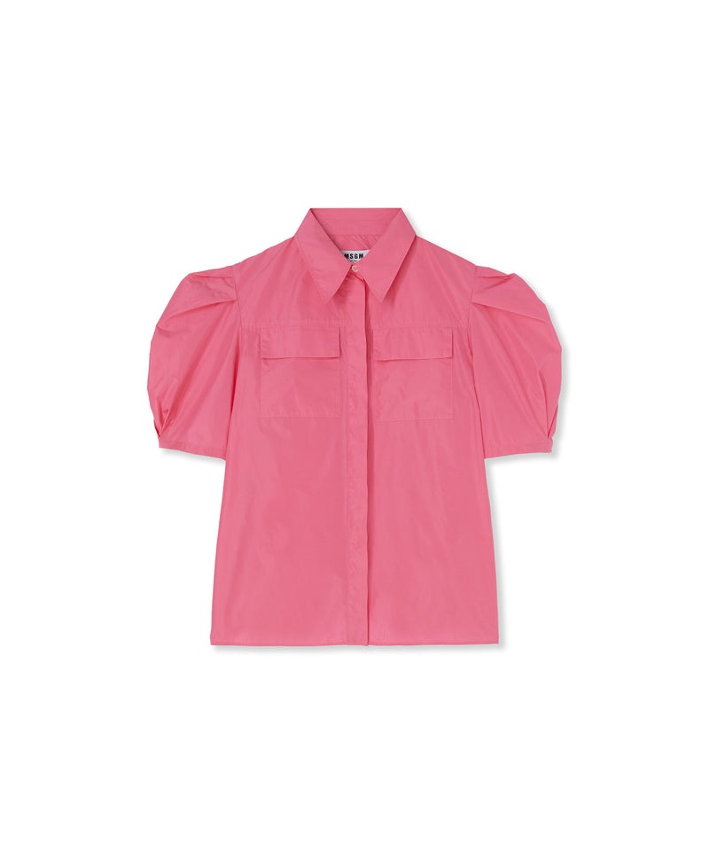 Pink MSGM Taffetà Short Sleeve Shirt | USA_MSGM93063