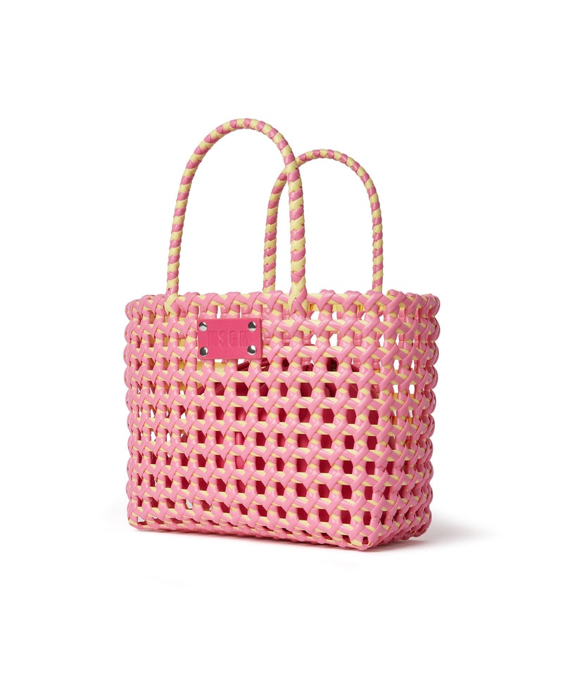 Pink MSGM Woven Tote Bag With Logo | USA_MSGM80032