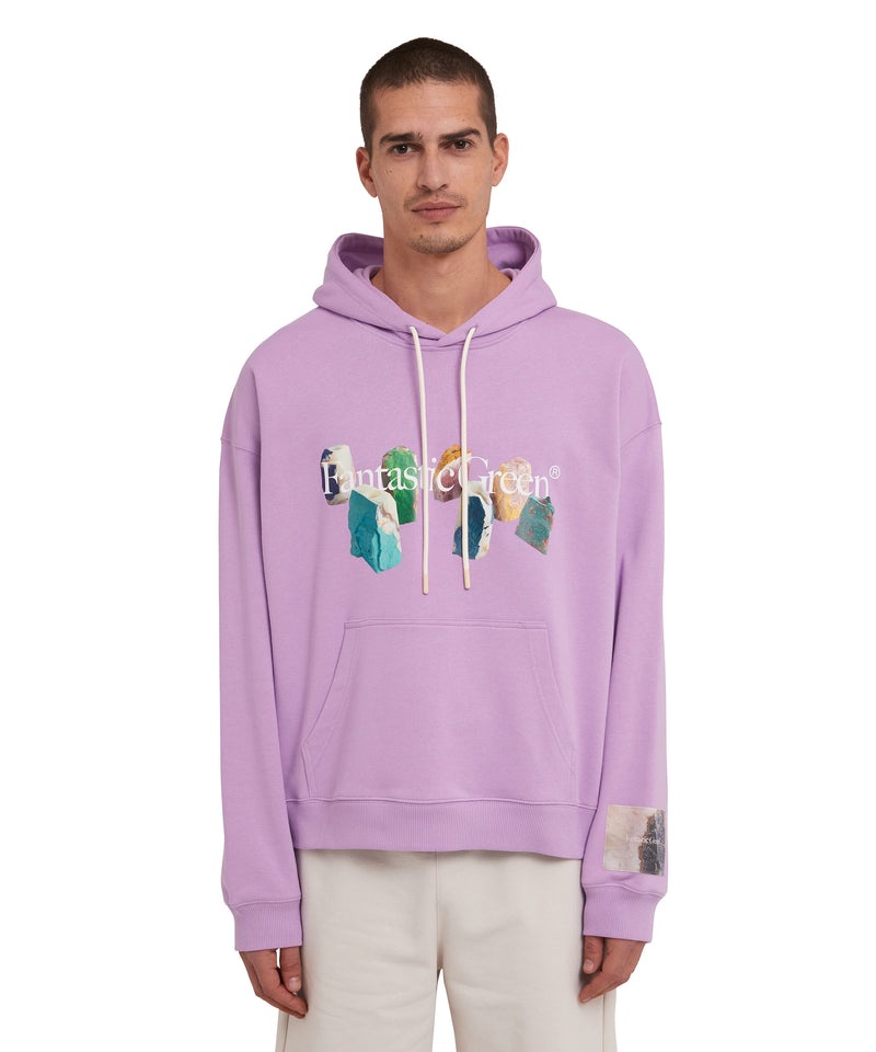 Purple MSGM Fantastic Green Inverse Series Organic Cotton Hooded Sweatshirt | USA_MSGM95261