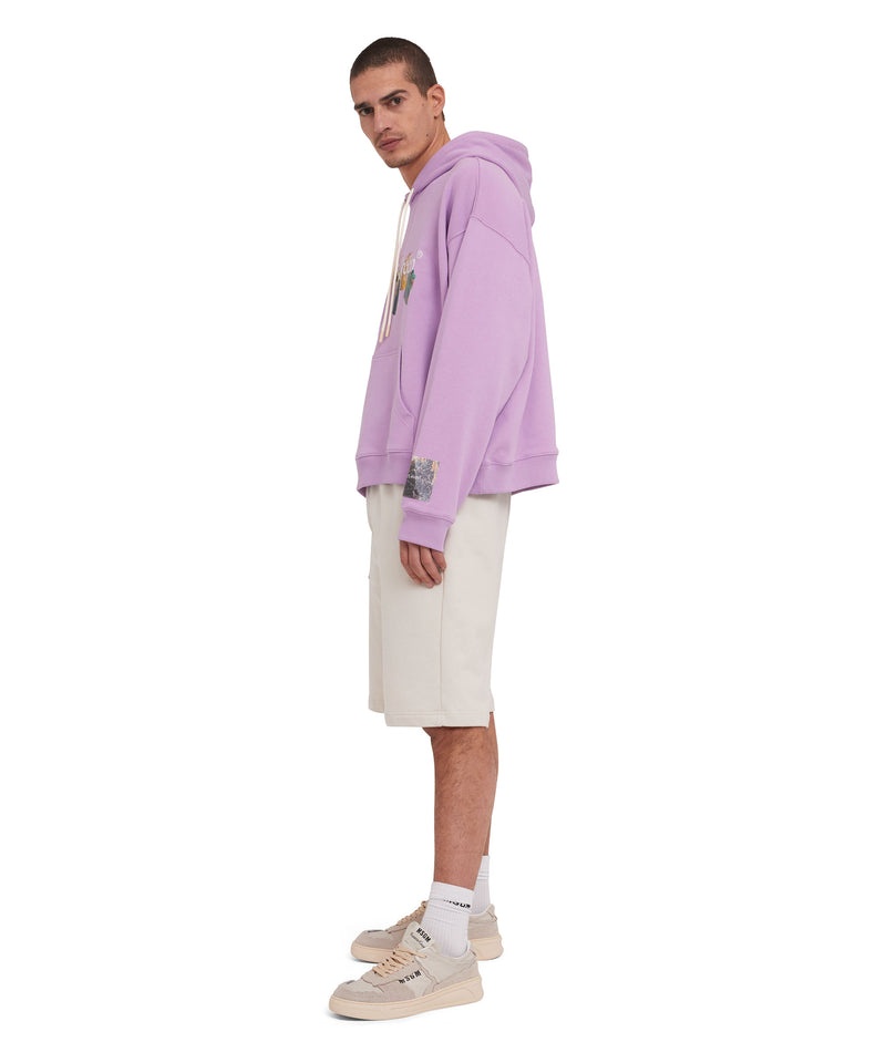 Purple MSGM Fantastic Green Inverse Series Organic Cotton Hooded Sweatshirt | USA_MSGM95261