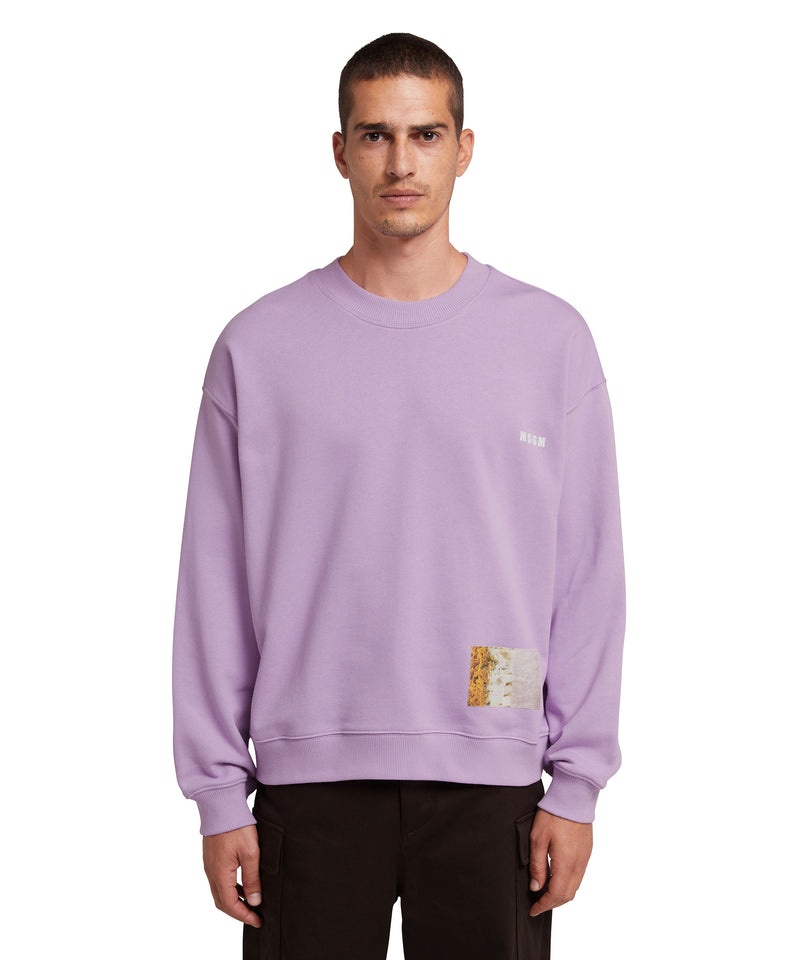 Purple MSGM Fantastic Green Inverse Series Organic Cotton Sweatshirt | USA_MSGM76206