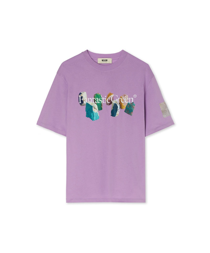 Purple MSGM Fantastic Green Inverse Series Organic Jersey Cotton | USA_MSGM95829