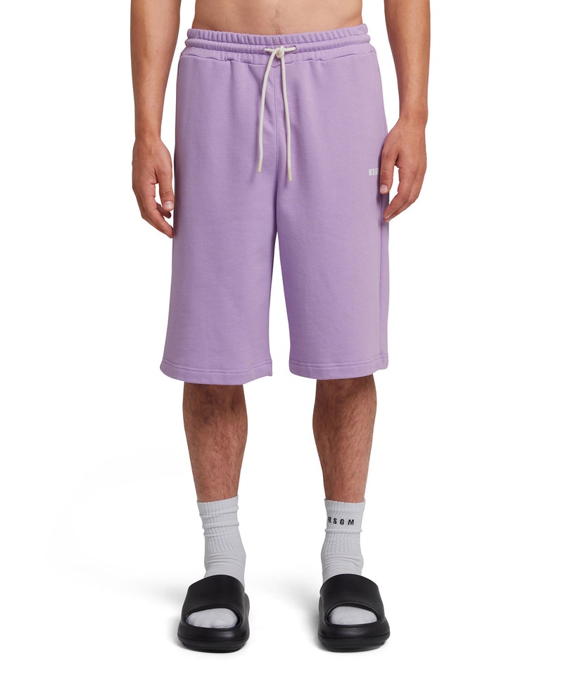 Purple MSGM Fantastic Inverse Series Organic Cotton Sweat Bermudas | USA_MSGM17906