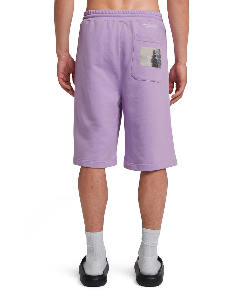 Purple MSGM Fantastic Inverse Series Organic Cotton Sweat Bermudas | USA_MSGM17906