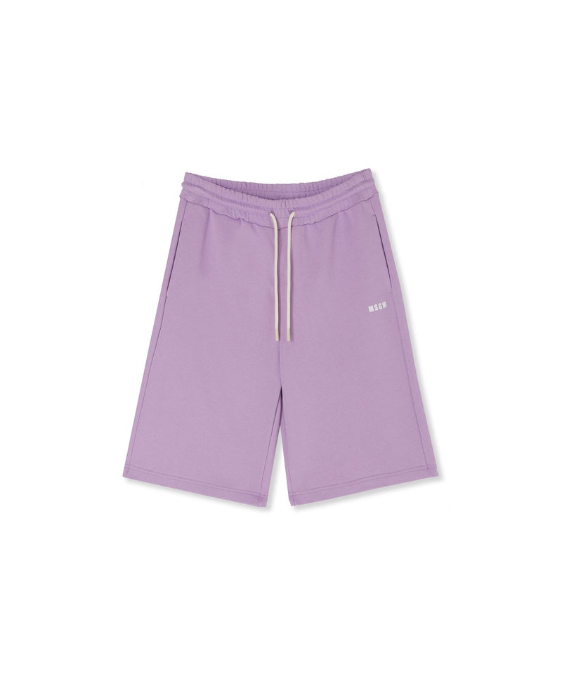 Purple MSGM Fantastic Inverse Series Organic Cotton Sweat Bermudas | USA_MSGM17906