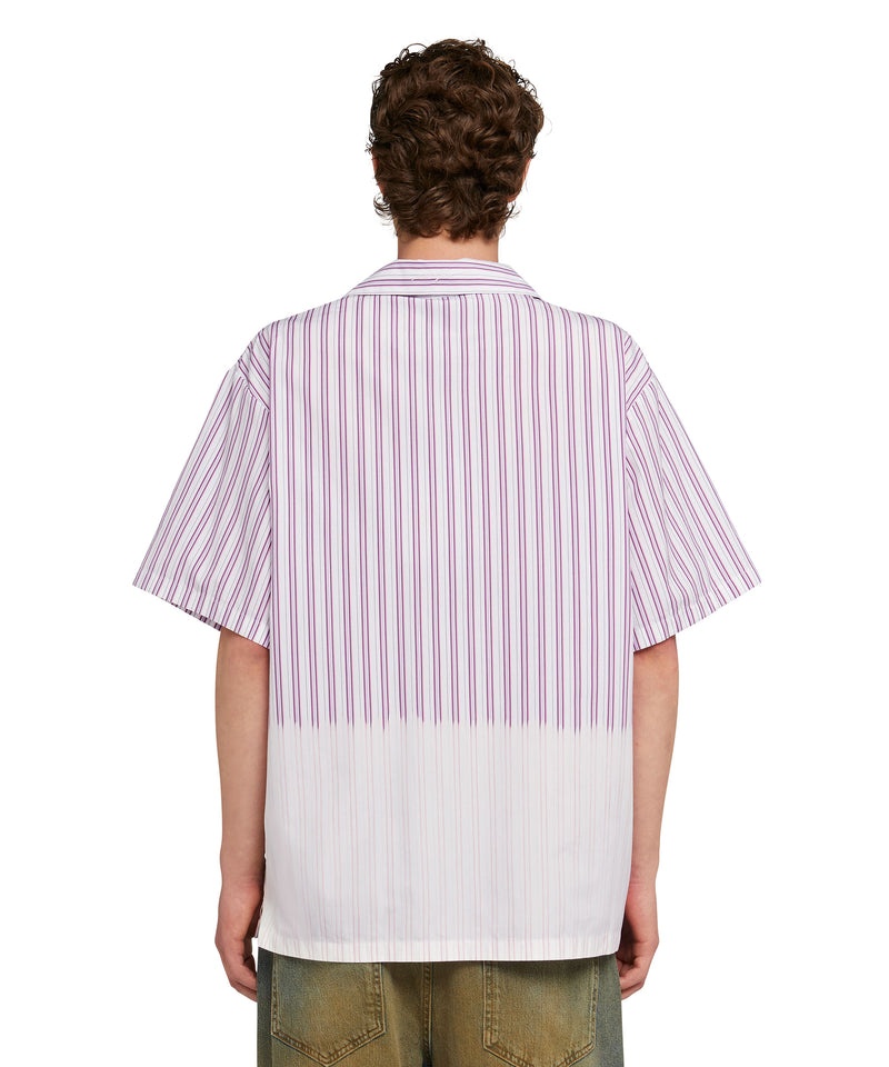 Purple MSGM Poplin Bowling Shirt With Faded Treatment | USA_MSGM74393