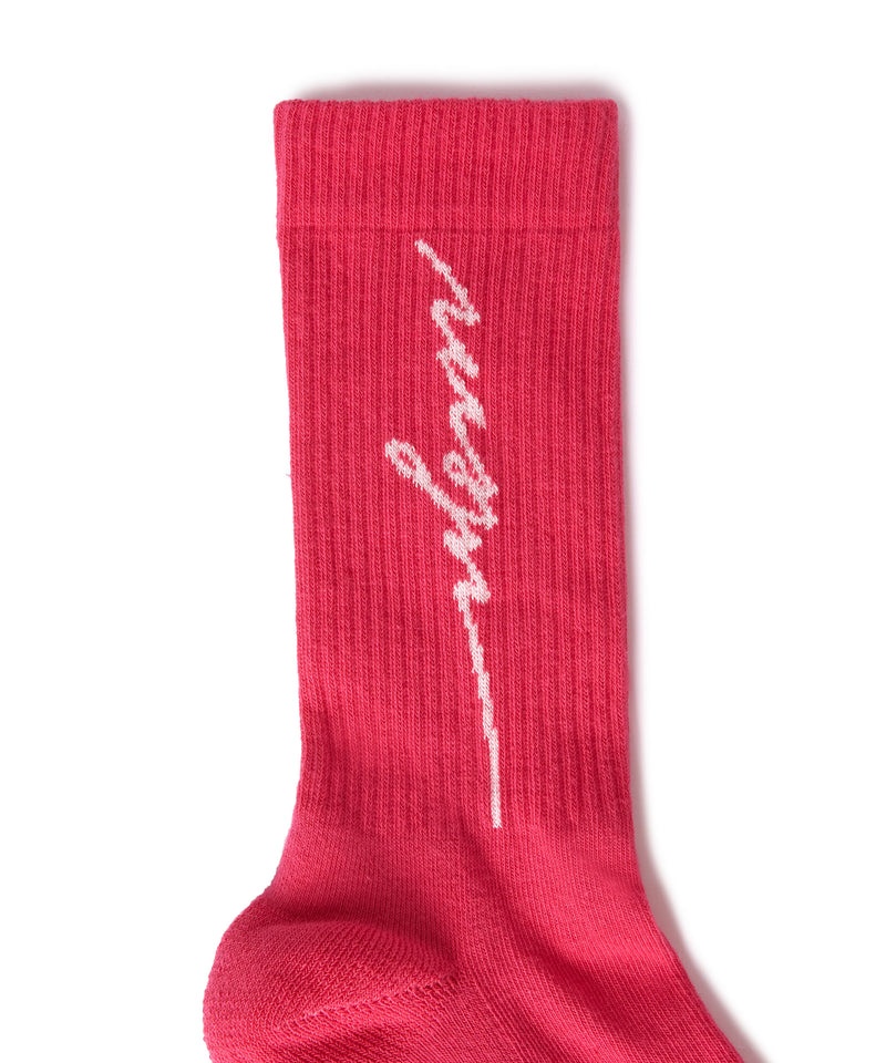 Red MSGM Socks With Jacquard Cursive Logo | USA_MSGM42366