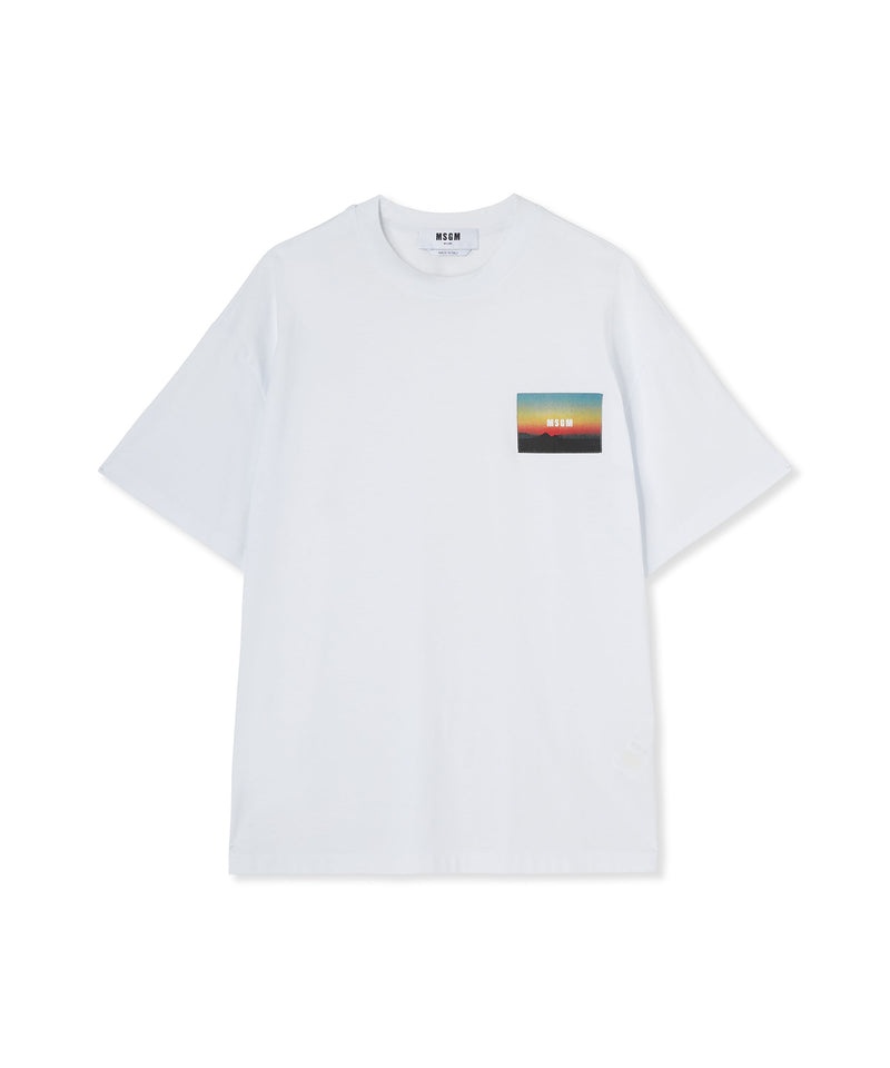 White MSGM Applied Sunset Patch | USA_MSGM55606