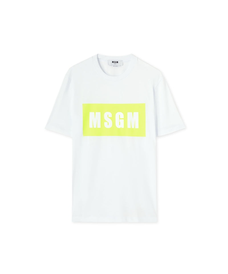 White MSGM Box Logo | USA_MSGM41465