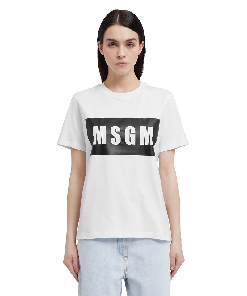 White MSGM Box Logo | USA_MSGM44442