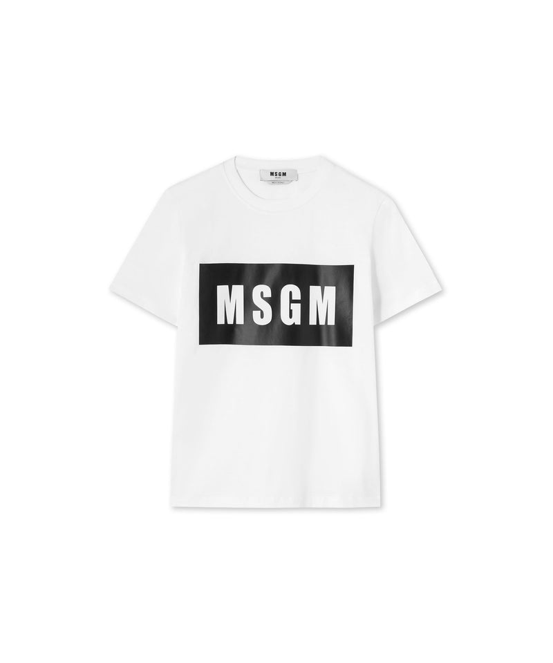 White MSGM Box Logo | USA_MSGM44442