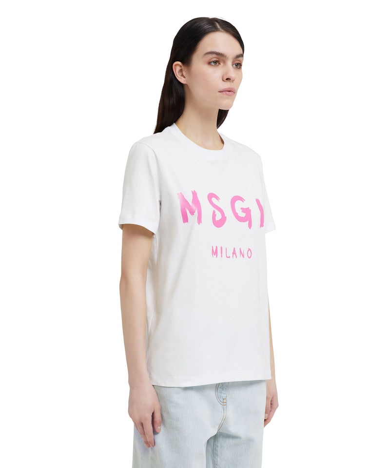 White MSGM Brushstroke Logo | USA_MSGM85336