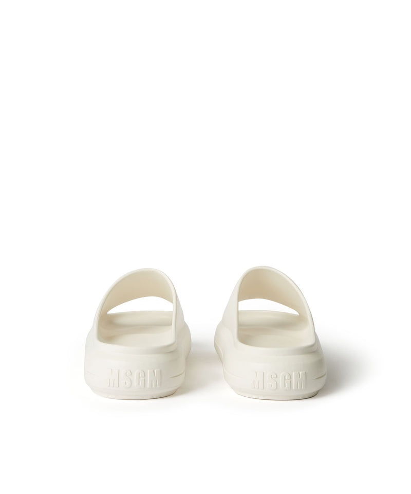 White MSGM Chunky Ocean Club Pool Slides | USA_MSGM77641