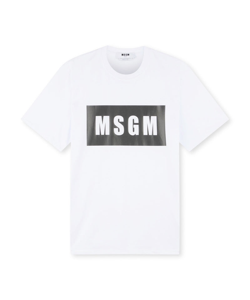 White MSGM Cotton Box Logo | USA_MSGM58532