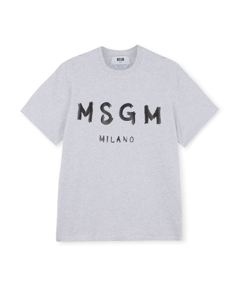 White MSGM Cotton Brushed Logo | USA_MSGM95764