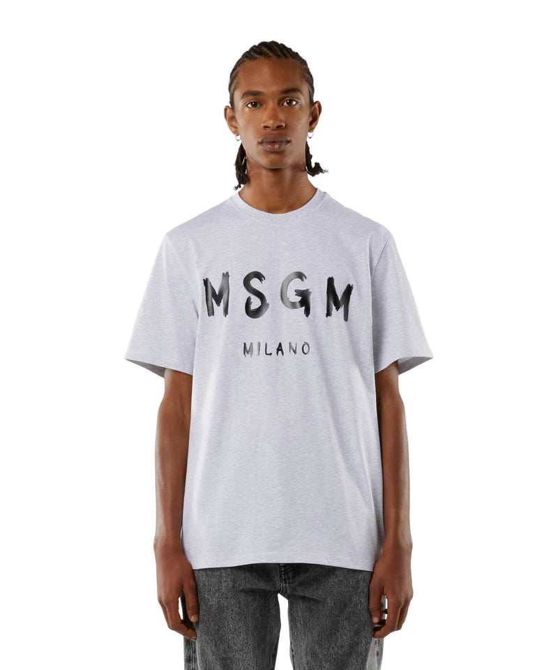 White MSGM Cotton Brushed Logo | USA_MSGM95764