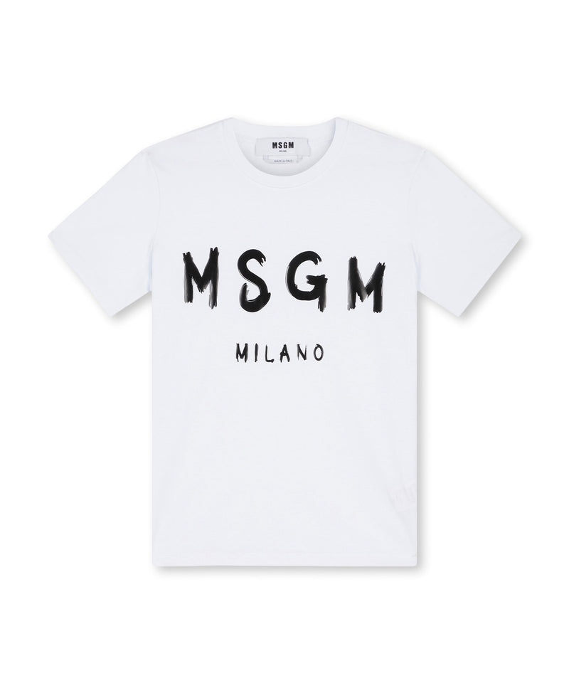 White MSGM Cotton In Solid Colour With Logo | USA_MSGM33052