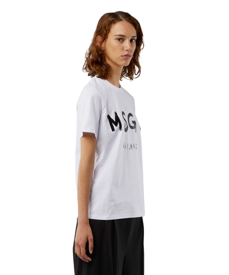 White MSGM Cotton In Solid Colour With Logo | USA_MSGM33052