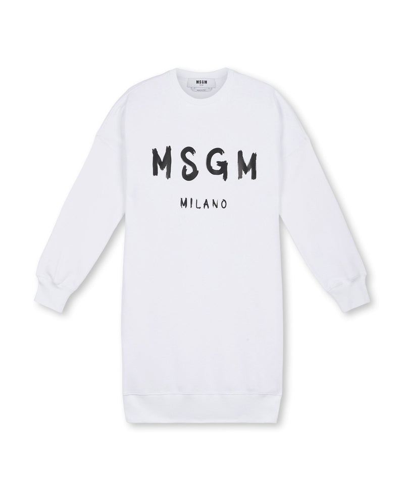 White MSGM Cotton With Brushed Logo | USA_MSGM51058