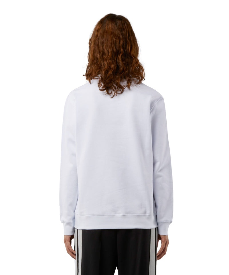 White MSGM Crew Neck Cotton Sweatshirt In A Solid Colour | USA_MSGM60138