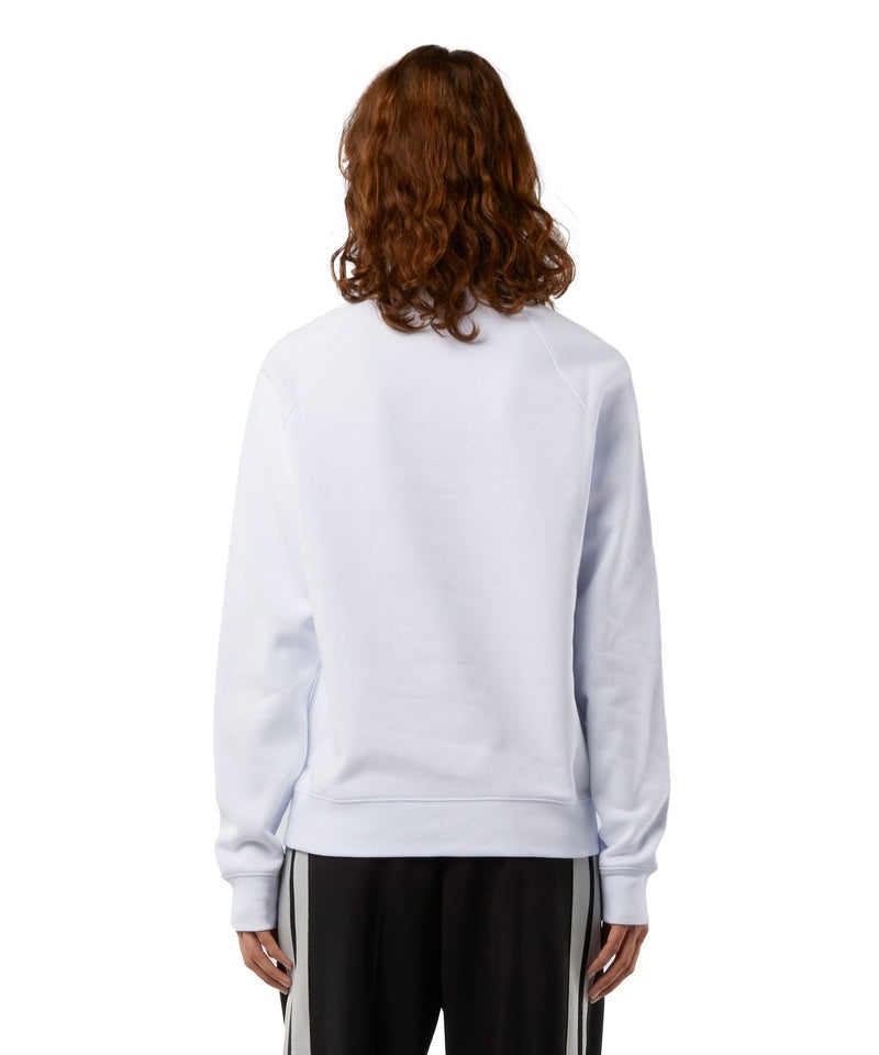 White MSGM Crew Neck Cotton Sweatshirt With A Brushed Logo | USA_MSGM65900