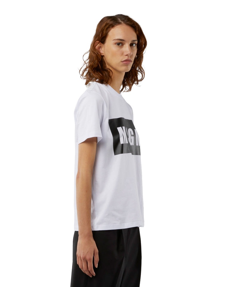 White MSGM Crew Neck Msgm Box Logo | USA_MSGM87290