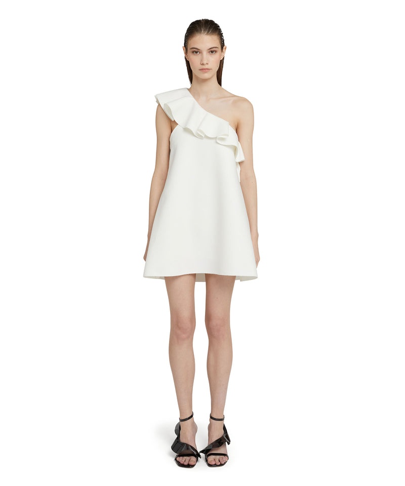 White MSGM Double Crepe Cady With Ruffles | USA_MSGM25767