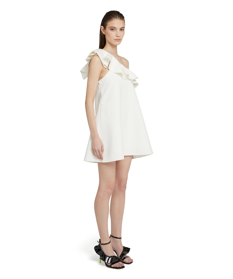 White MSGM Double Crepe Cady With Ruffles | USA_MSGM25767