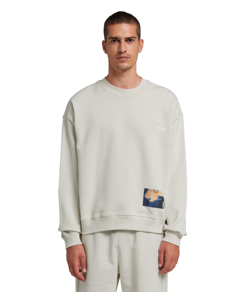 White MSGM Fantastic Green Inverse Series Organic Cotton Sweatshirt | USA_MSGM73596