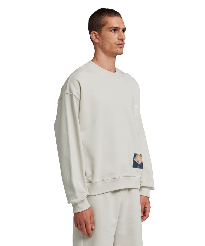 White MSGM Fantastic Green Inverse Series Organic Cotton Sweatshirt | USA_MSGM73596