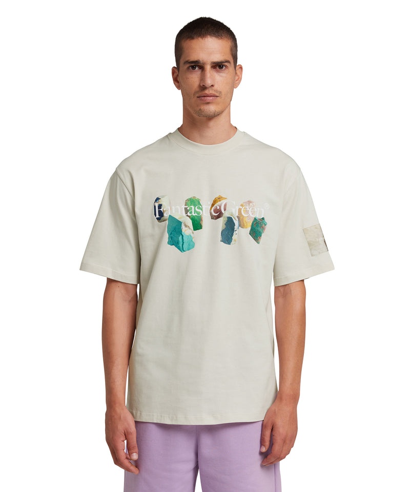 White MSGM Fantastic Green Inverse Series Organic Jersey Cotton | USA_MSGM19742