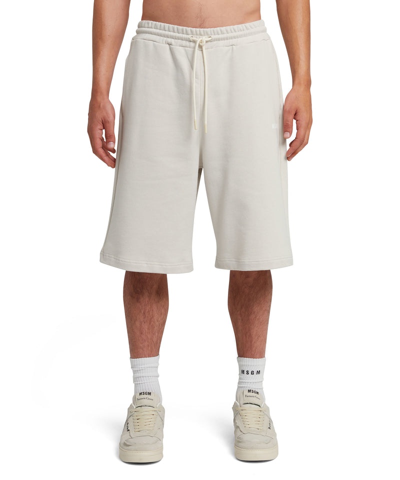 White MSGM Fantastic Inverse Series Organic Cotton Sweat Bermudas | USA_MSGM13275