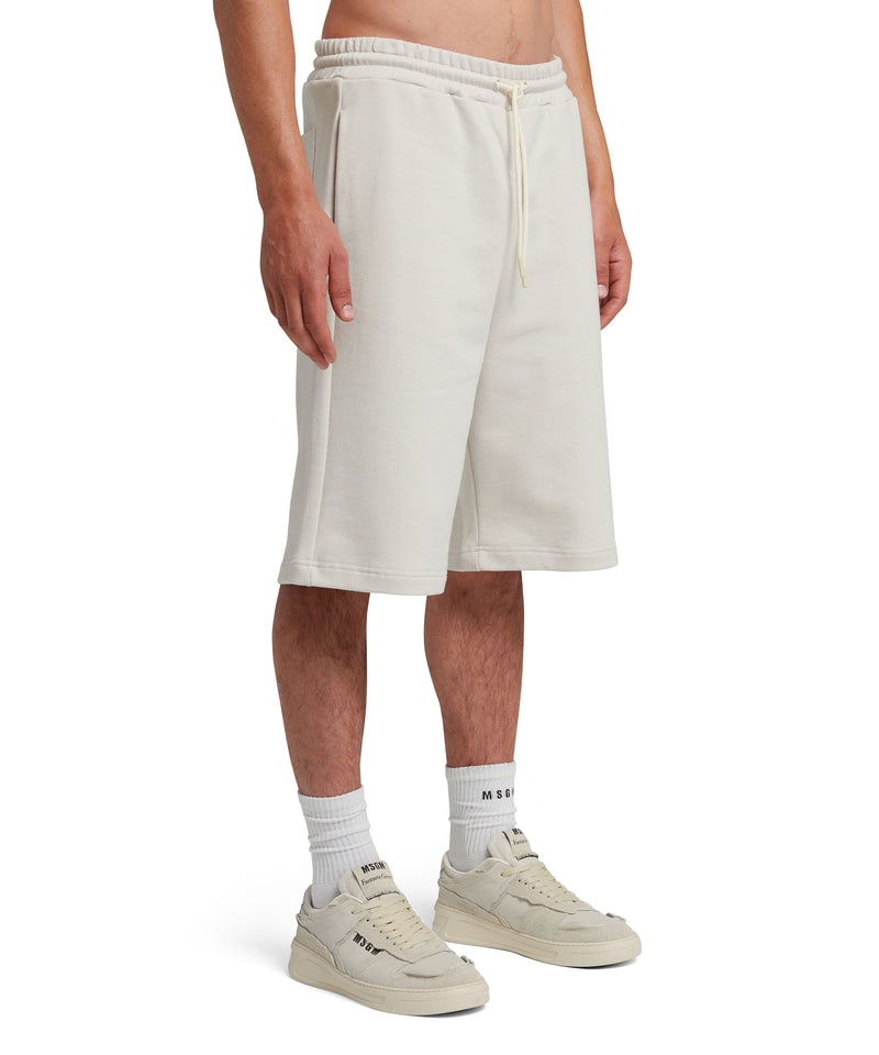 White MSGM Fantastic Inverse Series Organic Cotton Sweat Bermudas | USA_MSGM13275