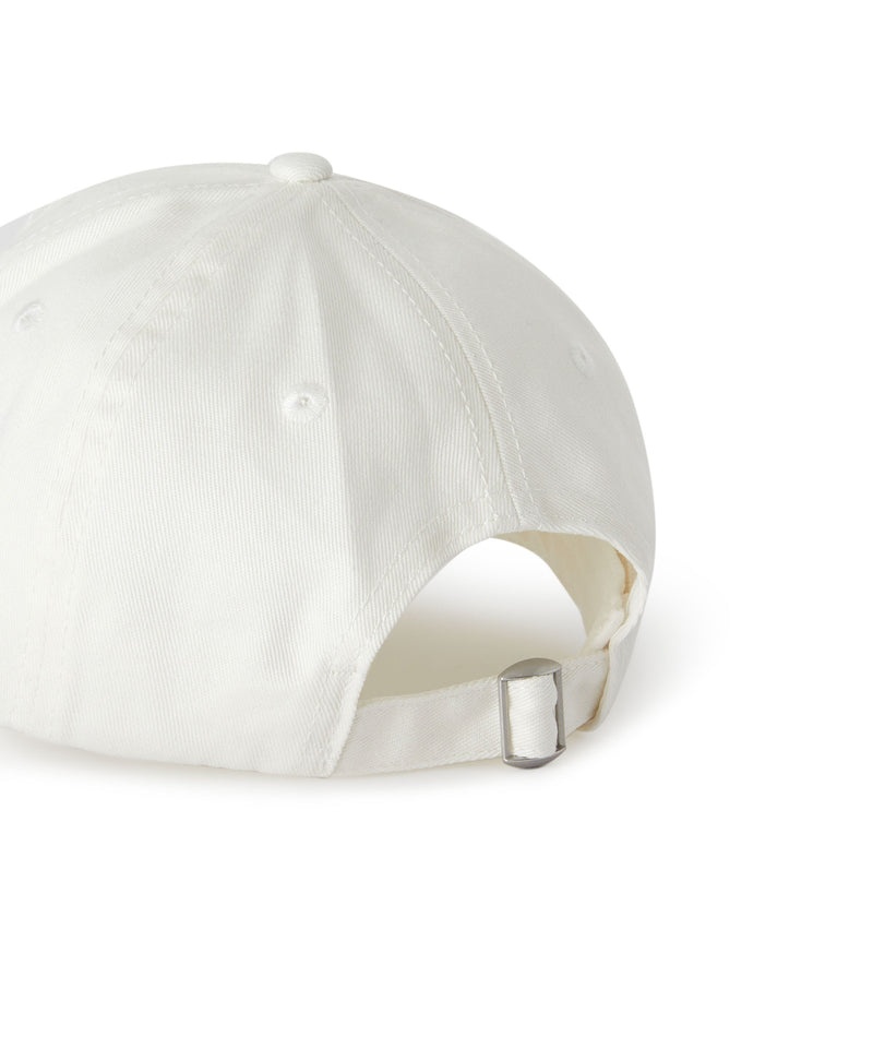 White MSGM Gabardine Cotton Baseball Cap With Embroidered Label | USA_MSGM57880