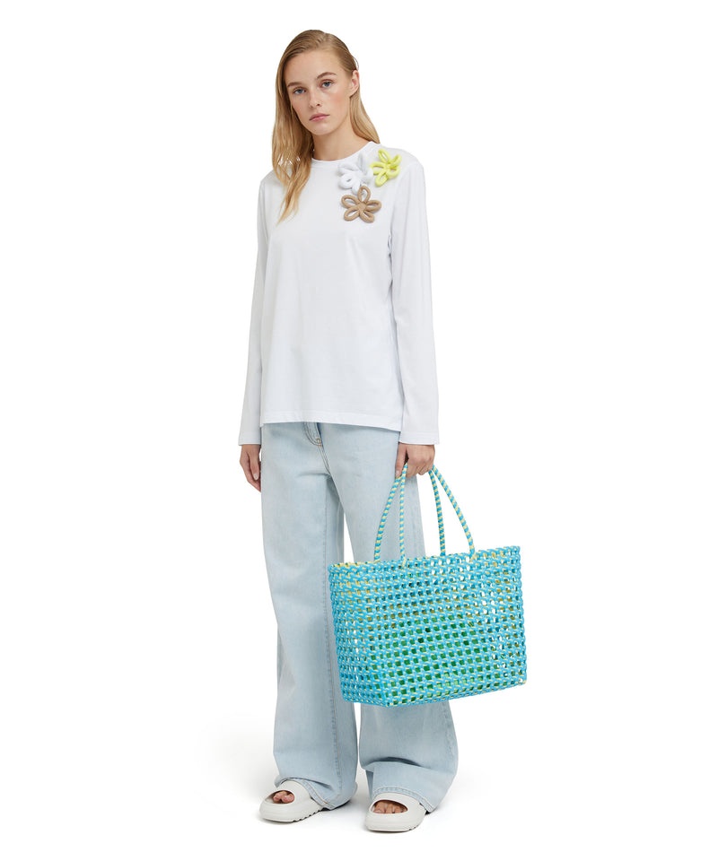 White MSGM Long Sleeve Daisies Application | USA_MSGM83714