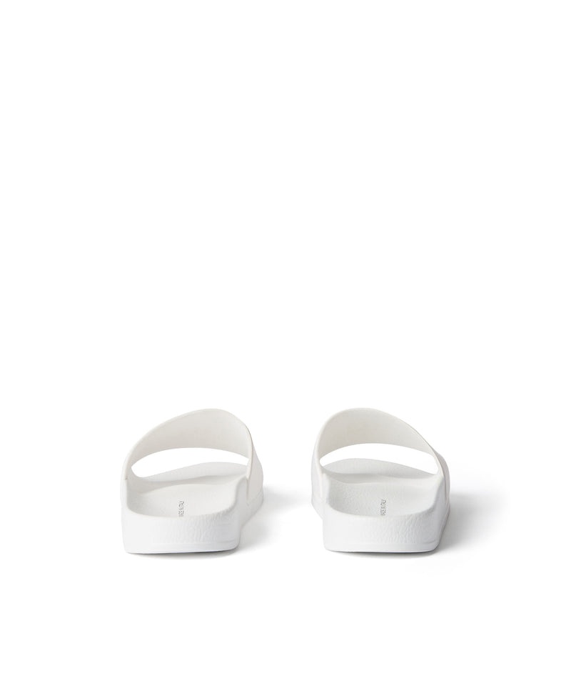 White MSGM Mini Logo Pool Slides | USA_MSGM15780