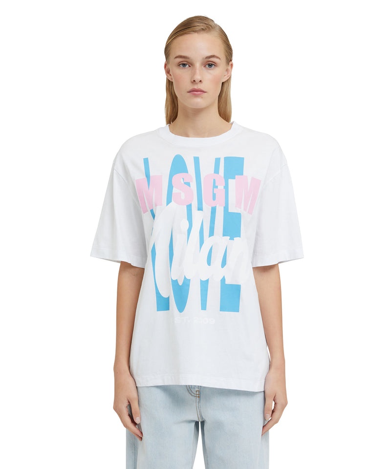 White MSGM Msgm Love Milano Graphic | USA_MSGM13948