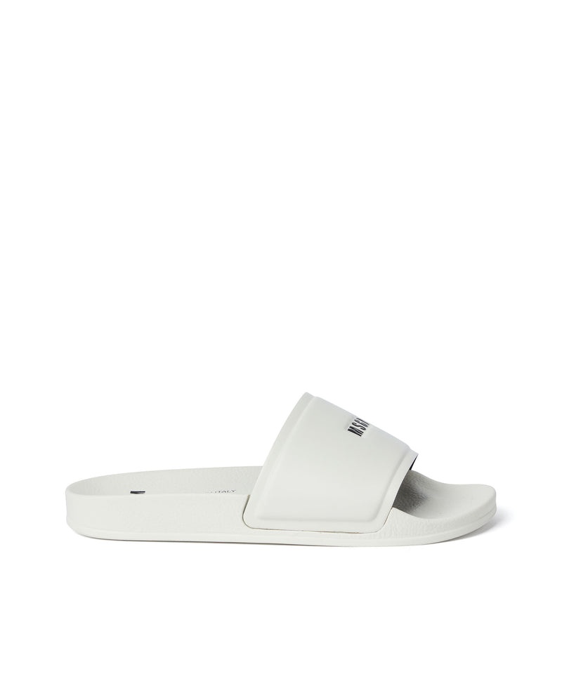 White MSGM Pool Slippers With Msgm Micro Logo | USA_MSGM32342