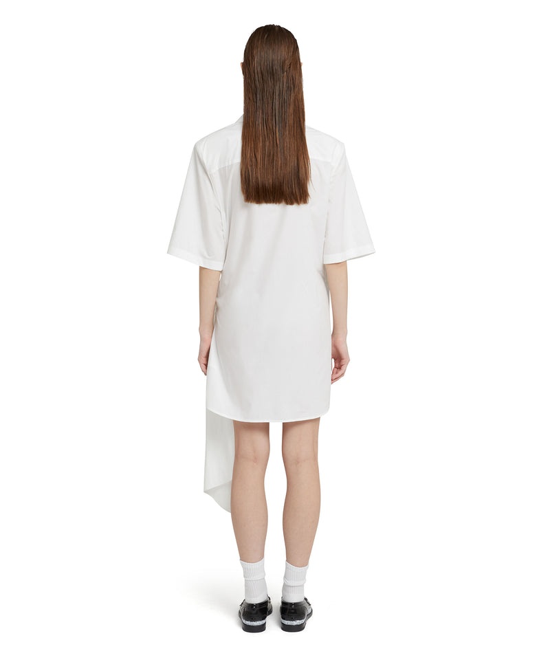 White MSGM Poplin With Bowed Waistline | USA_MSGM16686