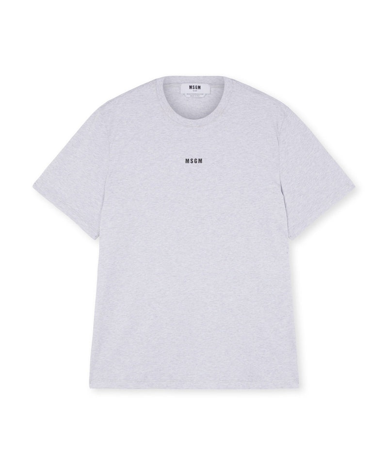 White MSGM Round Neck Cotton Micro Logo | USA_MSGM47505